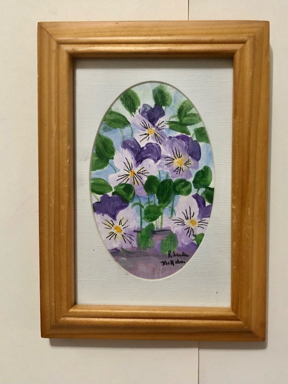 Violet Framed Watercolor Painting